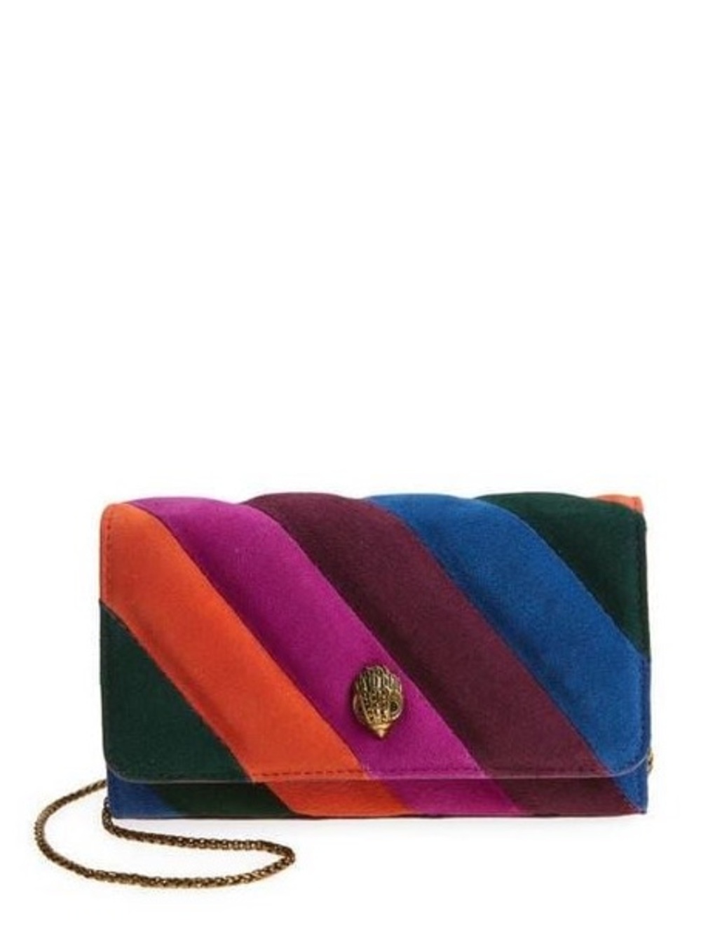 NWT Kurt Geiger Extra Mini Soho Quilted Colorblock Suede Clutch
